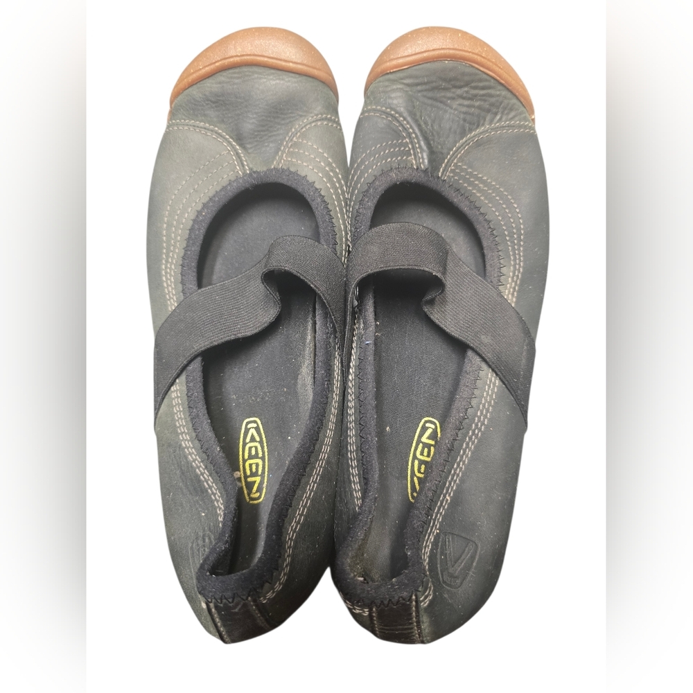 Keen Sienna Leather Brown Gray Mary Jane Flats Womens 9